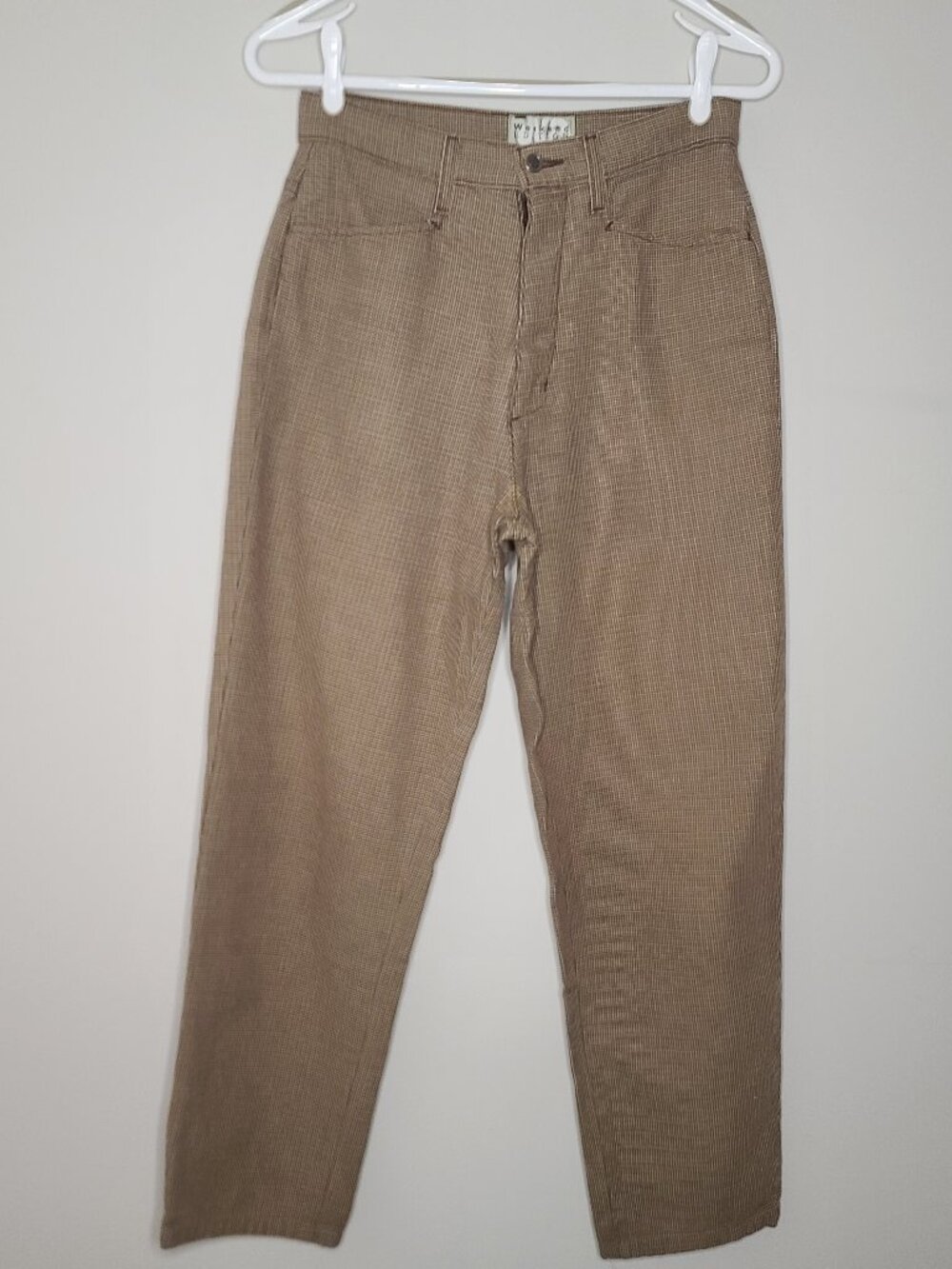 Weekend Edition Checkered Cotton Straight Leg High Waisted Pants Size 6
